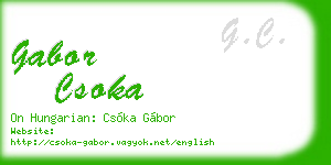gabor csoka business card